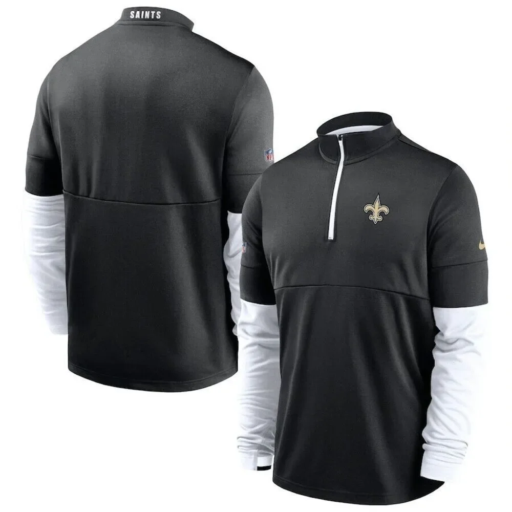 NEW Nike Men's Large New Orleans Saints Sideline Half 1/2 Zip‎ Pullover Jacket